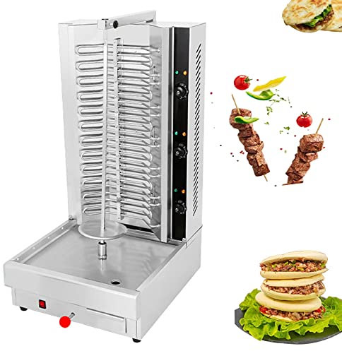 GYDUHYE Shawarma Machine Home - Asador vertical de acero inoxidable, rotación de 360°, máquina automática de kebab para Shawarma, asador de pollo, tacos y carne