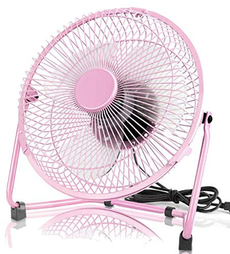 KANGQL USB Fan, USB Powered Metal 8 Inch Portable USB Desk Fan with 2 Speeds Switch Personal Cooling Fan for Home Office Table Outdoor, Pink