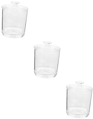 WOONEKY 3pcs Transparent Acrylic Jar Tea Organizer Food Container Sealed Storage Canister for Snacks