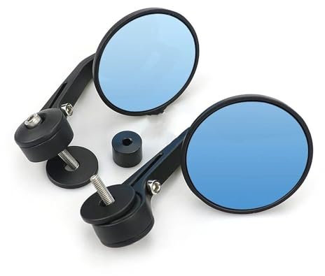 Motorrad Spiegel Für Vespa Für GTS Für Sprint Für Primavera 150 300 125 250 LX Für GTV Für LXV Motorrad Rundlenker Lenkerenden Rückspiegel Blaues Glas Lenkerendenspiegel