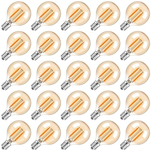 25 Stücke E12 G40 LED Globe kleine Glühbirne 2200K Warmweiß 1.5W =10W AC220-240V 10W Ersatzlampen für Lichterkette Party Garten Hochzeit Camping Dekoration