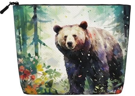 Jungle Bear Damen Kultur- und Kosmetiktasche, Unisex-Kulturbeutel, Aufbewahrungstasche für Körperpflege