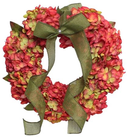 Couronne de l'hortensia d'automne - Décoration de Thanksgiving avec l'hortensia | Farmhouse Rustic Wreath Decor pour l'automne Halloween Thanksgiving Day Wreath for Front Door est fait avec une grande
