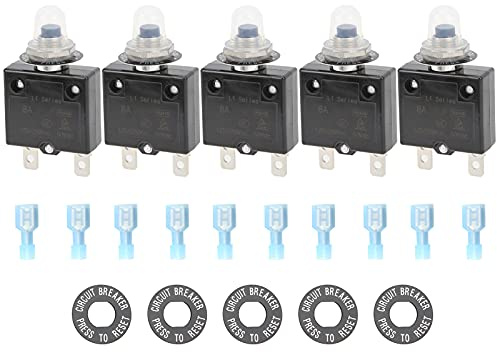 Akozon Disjoncteur Thermique 8A avec Bornes à Connexion Rapide, Manuel à Pousser