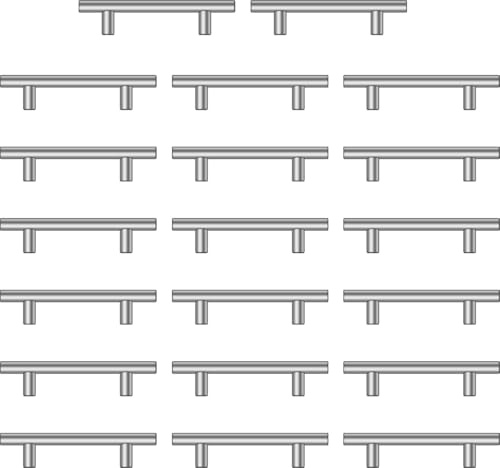 Woobroo 20 Pack Kitchen Cupboard Handles, 128mm Hole Center Stainless Steel Kitchen Cabinet Handles for Drawers Kitchen Bathroom Living Room Cabinets Silver