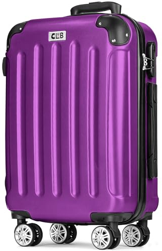 POSH Koffer Groß aus ABS - 100L Innenvolumen - Leichter 3,7kg Hartschalenkoffer 75x50x30 cm - Reisekoffer mit Zahlenschloss - 360° Leichtlauf Rollen - Für Reisen von 10–14 Tagen Violett