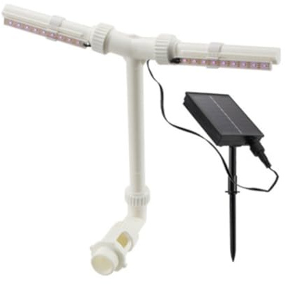 FACAIIO Fontana da piscina con telecomando, fontana ad energia solare, piscina interrata e fuori terra, 6 per modalità di illuminazione, altezza del getto regolabile, plastica bianca, 39 cm