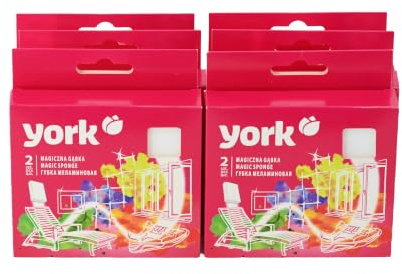 York Esponja Mágica de Melamina para Limpieza, 2 uds | Borrador mágico reutilizable para eliminar manchas difíciles en hogar, cocina, paredes, baño, suelos y zapatos