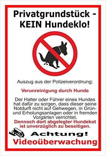 Melis-Folienwerkstatt Schild - Privat - Kein Hundeklo - 30x20cm - 3mm Hartschaum – 20 VAR S00187-032-B