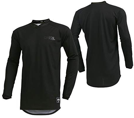 O'NEAL | Motocross-Trikot | Enduro Motorrad | Passform für Maximale Bewegungsfreiheit, Eingenähter Ellbogenschutz, Atmungsaktiv | Element Jersey Classic | Erwachsene | Schwarz | Größe 4XL