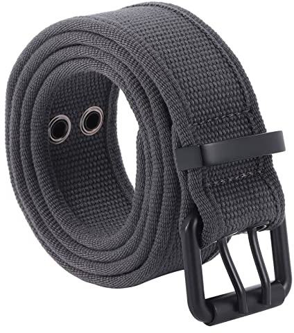 KYEYGWO Canvas Gürtel Doppelter Loch Verstellbare für Herren und Damen | 3.8cm Breite Leichter Einfarbig Leinwand Stoffgürtel für Unisex, Outdoor Lochkoppel für Jeden Anlass Geschenke