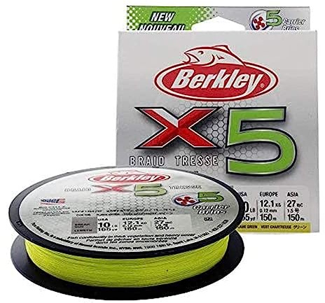 Berkley X5 flätad fiskelina – stark 5-strängs fläta linje för saltvatten och sötvattenfiske