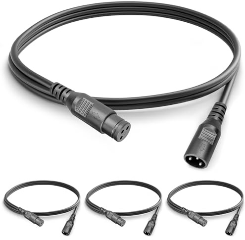 4Pack Dmx Kabel 1m 3 Pin Dmx Cables XLR Kabel for Stage light dmx 512 signal transmission