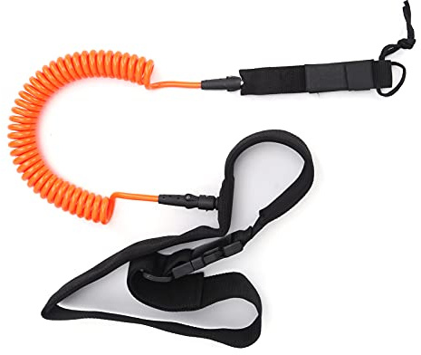 VGEBY Leash per Tavola da Surf Leash a Spirale in TPU, Leash Dritto Ad Alta Elasticità per Tavole da Surf da Longboard Paddleboard(Arancia)