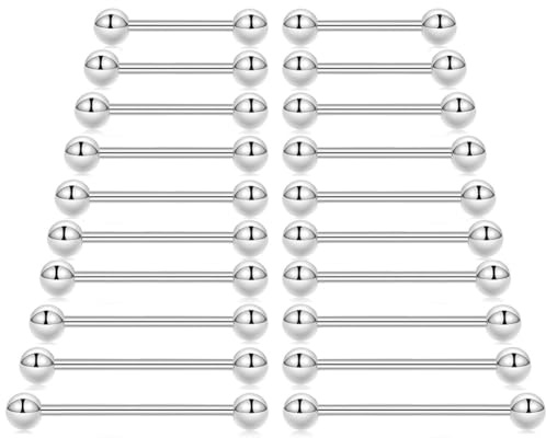 Vitaltyextracts Nipple Piercing Jewelry Surgical Steel Barbells 14G Nipple rings Stainless Steel Bridge Tongue Ring for Women Men