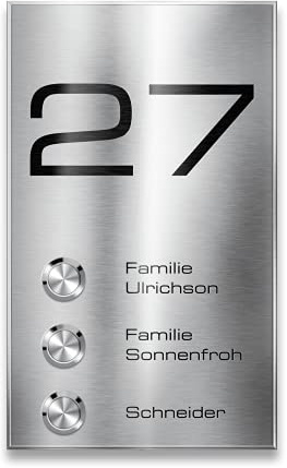 Metzler Mehrfamilien Funkklingel aus V2A Edelstahl - 3-Fach Kabellose Türklingel - Aufputz-Montage inkl. Befestigungsmaterial - Größe: 12 x 20 cm