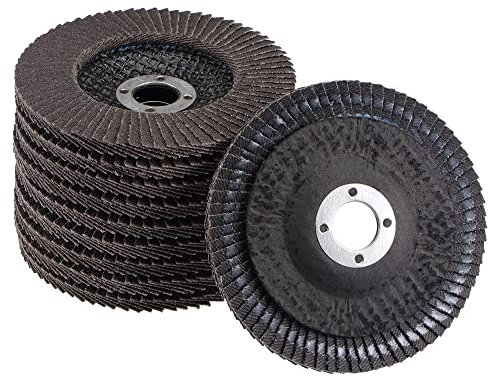 sourcing map 4 Lamelles Disque 120 Grain Ponçage Meulage Meules Silicium Carbure Abrasif Fibre Maille Couverture 10Pcs