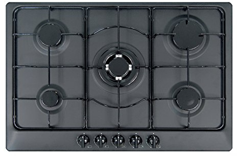 Plados Plaque de cuisson STAR75 à gaz encastré 5 brûleurs 75 cm - Noir mat