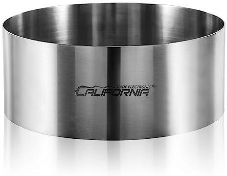 California CADE Electronic Cake Ring, 8 Inch Cake Rings for Baking, 20CM Fixed Round Stainless Steel Cake Mold - Cake Baking Supplies