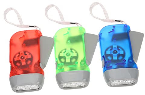 Toddmomy Hand Crank Flashlight Squeeze Hand Torch Emergency Led Torch Camping Hiking Portable for Outdoor Random