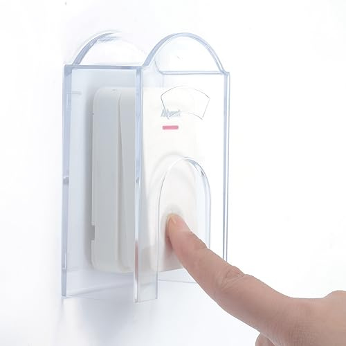 Transparent trådlös dörrklocka skydd utanför, plast vattentät, lämplig för ringknapp, ringklocka, radioklocka, ytterdörrklocka (11 x 7 x 4 cm)