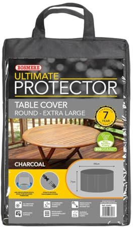 Bosmere Ultimate Protector Circular Table Cover Charcoal U549C 6-8 Seater