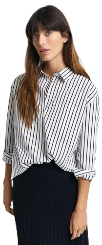 GANT REL Striped Poplin Shirt, Azul Noche, 44