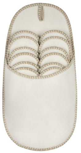 ONVAYA® ABS Gästepantoffel | Beige | 6er Set | Antirutsch Sohle | Hausschuhe | Filzpantoffel | Gr. 36-45 Gästehausschuhe