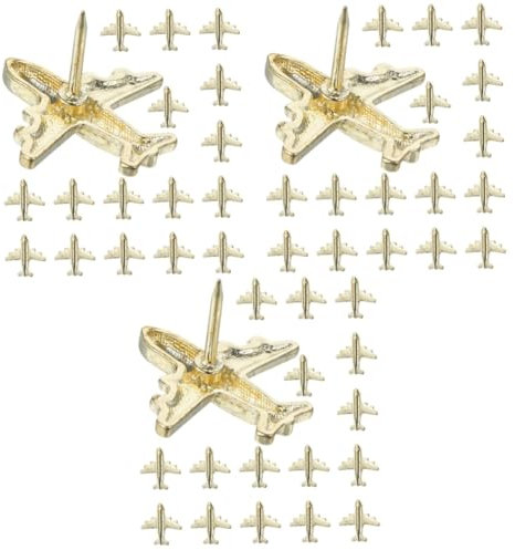 VILLCASE 90 STK Reißzwecke aus Metall für Flugzeuge Karte Reißzwecken in Flugzeugform 3D-Flugzeug-Reißzwecken Pinnwand-Pins süße Anstecknadel schwarzes Brett stabile Stecknadeln Push-Tacks