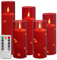 Da by LED Kerzen mit Eingelassener Lichterkette，Batteriebetriebene Kerzen mit Fernbedienung und 24 Stunde Timer，Flackernde Led Kerzen Für Weihnachtsdekoration,Heimdekoration(rot, 5er-Set)