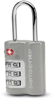 Samsonite 3-Dial Combination Lock, TSA Approved Travel Lock, Light Grey