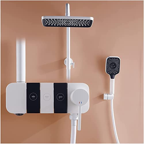 GLJTUO Ensemble De Douche Système De Douche Ensemble De Robinet De Douche Mural avec Bec De Baignoire Ensemble Combiné De Douche À Effet Pluie Kit De Garniture De Baignoire Et De,