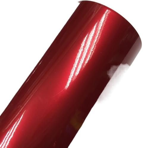 TANGSIYANG Autofolie Gloss Metallic Gunmetal Vinyl Wrap Candy Glossy Grey Car Film Aufkleber mit Luftblase Auto Motorradmotorradverpackung Abdeckungsfolie Auto Folie(Red,30CM X 152CM)