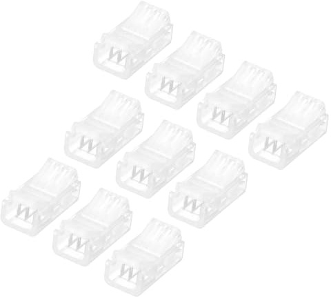 QUARKZMAN 10 Stück 3 Polig 8mm LED Streifen Verbinder Transparent | LED lötfrei Streifenverbinder Verbindungskabel RGB Unverdrahtete Clips, Für LED Streifen