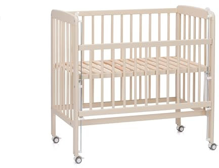 Fillikid Beistellbett Nino 3 in1 Exklusiv | Babybetten aus Buchenholz | Kinderbett, Zustellbett 5-stufige Höhenverstellung | Stubenwagen ab Geburt mit großer Liegefläche