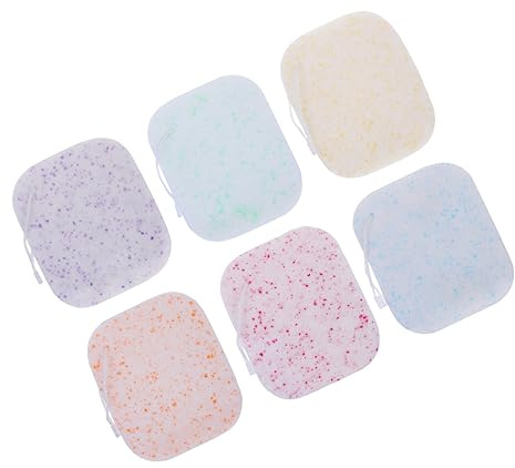 NIYANGLE 6stücke Gesichtsschwämme für Reinigung Peelingpads fürs Gesicht Make-up-entfernerpads Verdickt Einfach zu Handhaben zur Entfernung von Make-up Schmutz und Öl Frisches Hautgefühl