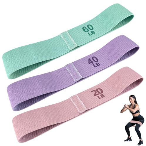 Resistance Bands for Women, Exercise Bands with Non-Slip Design for HIPS & Glutes, 3 Strength Levels Gym Band for Home Fitness, Yoga, Pilates