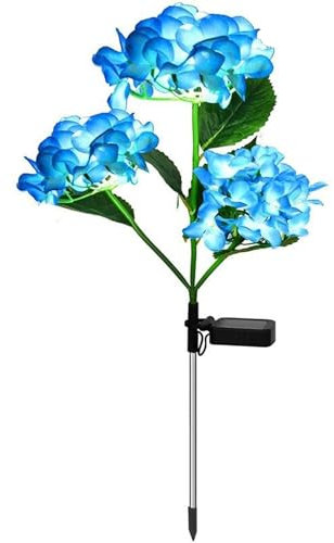 Hintyne Lampes solaires de Jardin à énergie Solaire 28, 7 Pouces Fleurs d'hortensia réalistes Lampes solaires sur Piquet éclairage de Chemin étanche IP65 pour l'extérieur Style 1
