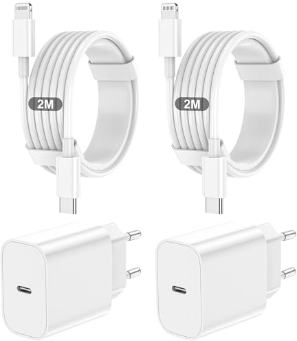 BSTOEM Chargeur Rapide iPhone, 2 Pièces USB C Chargeur + 2M Câble Lightning
