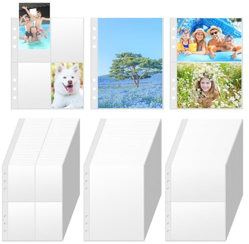 240 Stück 1120 Taschen A5 Fotohüllen, A5 Binders Taschen, 1p 2p 4p Transparente Postkartenhüllen, 6 Löcher Wasserdichter Photocard Binder, Top Loading Nachfüllseiten für Datei Rechnung Karte Foto