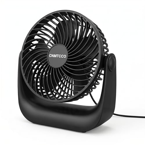CNMTCCO Ventilatore USB da Tavolo Silenzioso, Ventilatore da 6 Pollici con 3 Velocità e Rotazione a 360°, Potente Mini Ventilatore per Scrivania Ufficio Camera da Letto, Compatto 18x20cm