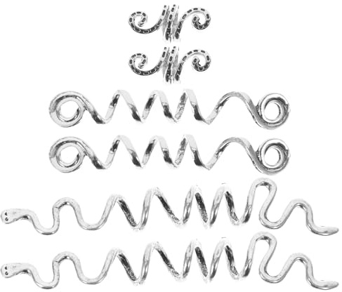 IDEANATEGRATE 6pcs Spirales Capillaires en Alliage Argenté pour Tresse à Cheveux, Bijoux de Cheveux Chic, Résistantes la Décoloration la Déformation, pour Dreadlocks