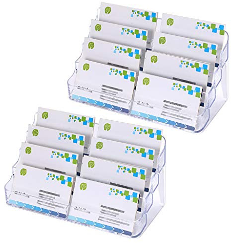 Btsky Visitenkartenhalter, Acryl, 2 Stück 8 Pocket