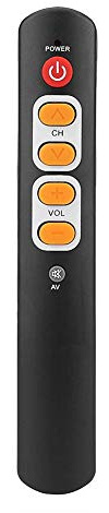 Télécommande d'apprentissage avec de Gros Boutons, 6 Touches - Télécommande Universelle Intelligente pour TV, STB, DVD, HiFi, magnétoscope (Orange)