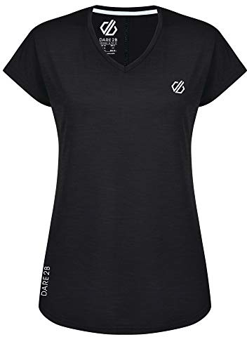 Dare 2b Women's Vigilant Lightweight Running T-Shirt, Quick Dry Gym Top Black