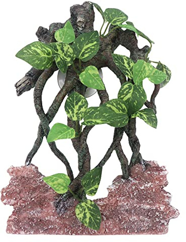 AQUA KT Terrarien Hintergrund Korkrückwand Reptilien Klettern Zweig Rückwand mit Saugnäpfen für Eidechsen Schlangen Frösche Skorpione Chamäleon Zubehör