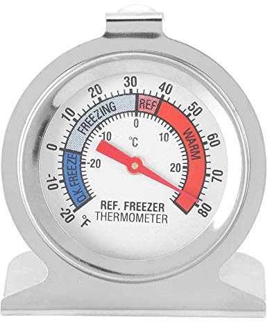 Gefrierschrank Thermometer Edelstahl Großes Zifferblatt Gefrierschrank Kühlschrank Thermometer Temperaturanzeige Werkzeug