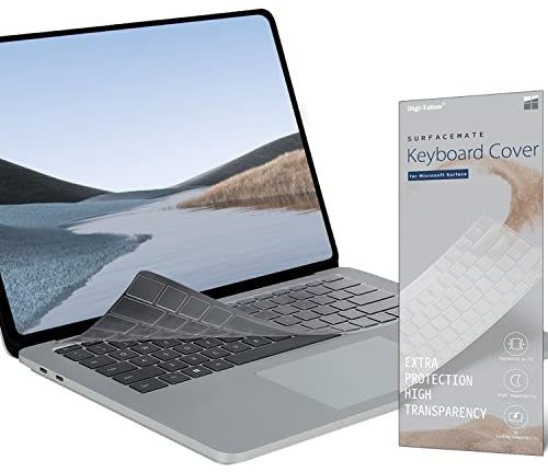 Digi-Tatoo SurfaceMate Keyboard Cover Protector Skin for Microsoft Surface Laptop Go w/o Fingerprint Power Button (4GB RAM Memory ONLY) 12.4'' 2020 Release, Premium Ultra Thin, High Transparency