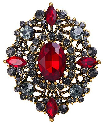 EVER FAITH Damen Brosche österreichischen Kristall Hochzeit Bankett Vintage-Stil aushöhlen Blumen Pin Vintage Broschennadeln Bekleidungs Schmuck