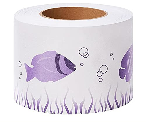 Dostear TapetenbordüRe Selbstklebende BordüRe Wand Wohnzimmer Tapeten Fliesenaufkleber Bad Dekoband Selbstklebend Blasenfisch 10 X 300cm